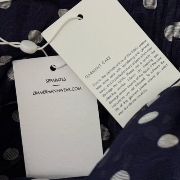 ZIMMERMANN High Tide Polka-Dot Halter Midi Dress Mesh Tulle Blue 0 (US 4) NWT - Picture 10 of 14